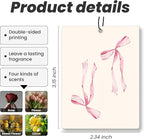 Preppy Coquette Pink Bow Car Air Freshener 4 Pcs - Trendy Pink Bow Cowgirl Disco Ball Air Freshener Hanging Decor for Cars Closet Drawer Books, Preppy Western Car Accessories Mirror Decor for Women