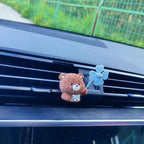 Cute Car Air Freshener Vent Clips, 3D Animal with Mini Fan Diffuser Vent Clip, Air Conditioning Decoration Car Accessories for Women and Men