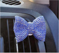 1 Pc Bling Crystal Car Bow-knot Air Vent Fragrance Sparking Rhinestone Car Diffuser Air Freshener with Vent Clip - Blue