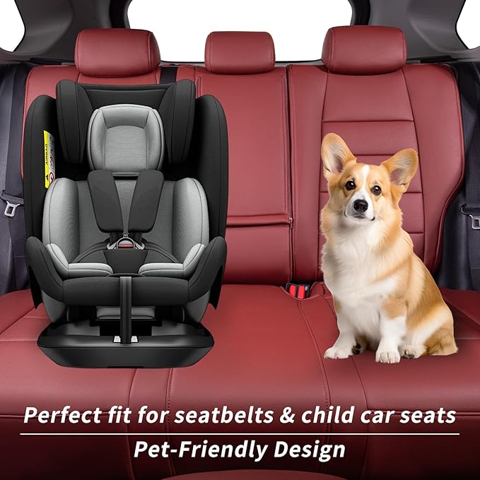 coverdream Rav4 Seat Covers Custom Fit for Toyota Rav4 2013-2018 LE SUV Seat Cushion,Fully Covered,Luxury Waterproof Leather Car Seat Protector,Armrest Cover Included (Full Set,Wine Red)