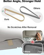 Patented Car Air Freshener Visor Clip, Compatible with Drift Air Freshener, Premium Leather, Gentle on Sun Visors, Ideal for Modern & Electric Vehicles, Khaki (Clip Only)