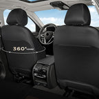 Coverado Front Car Seat Covers, Leather Seat Covers for Cars, Automotive Seat Protectors with Splicing Design，Waterproof Auto Seat Cushions Driver Seat Covers Universal for Most Cars, Black & Coffee