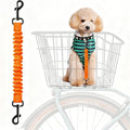 Dog Seat Belt for Bike Basket, Retractable Bicycle Dog Seatbelt, Elastic Pet Safety Leash Harness for Cat, Dog Leash Extension Attachment Shock Absorbing Lead Extension Absorber (Orange)