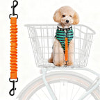 Dog Seat Belt for Bike Basket, Retractable Bicycle Dog Seatbelt, Elastic Pet Safety Leash Harness for Cat, Dog Leash Extension Attachment Shock Absorbing Lead Extension Absorber (Orange)