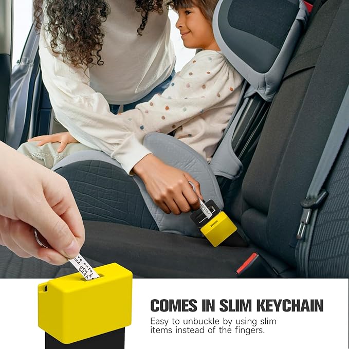 Morlike Silicone Seatbelt Secure Buckle Safety Cover Lock | Keep Children Safe in Car Seat and Prevent Kids from Accidentally Unbuckling | Buckle Guard Fits Almost Vehicles(Yellow, 2 Pack)