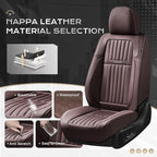 Coverado Car Seat Covers Full Set, Seat Covers for Cars, Car Seat Cover, Car Seat Protector, Leather Car Seat Cushion, Waterproof Car Seat Covers Front Seats and Back Fit for Most Cars(Coffee)