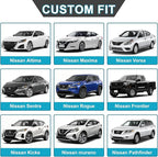 GIANT PANDA Front Seat Cover for Nissan, 3D Air Mesh Car Seat Covers Custom Fit Nissan Rogue Altima Sentra Versa Kicks Frontier Murano Pathfinder Maxima Black+Gray 2-Seat