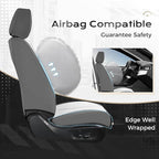 Coverado Car Seat Covers Front Seats, Seat Covers for Cars, Car Seat Protector, 2-Pack Car Seat Cushion Nappa Leather, Waterproof Seat Covers Carseat Cover Universal Fit for Most Cars(Gray&White)