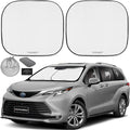 Autoamerics Windshield Sun Shade 2-Piece Foldable Car Front Window Sunshade for Full Size SUV Truck Tesla - Auto Sun Blocker Visor Protector Blocks Max UV Rays and Keeps Your Vehicle Cool - Large Fit