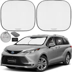 Autoamerics Windshield Sun Shade 2-Piece Foldable Car Front Window Sunshade for Full Size SUV Truck Tesla - Auto Sun Blocker Visor Protector Blocks Max UV Rays and Keeps Your Vehicle Cool - Large Fit