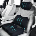 FLORICH 3 PCS Seat Cushion for Carseat Lumbar Support Pillow Car Neck Headrest Pillows Memory Foam Gel Memory Foam Massage Point Seat Pads Pressure Relief Back Cushion for Office Chair(Black)
