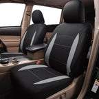 Flying Banner Car Seat Covers Front Seats Rear Bench Polyester car seat Protectors Easy installations Rear Bench Split Classic Man Lady Truck (Full Set - Low Back - Combo Pack, Black Gray)