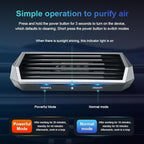 Solar-Powered Car Air Purifier with USB Charging & Ozone Odor Elimination - Portable HEPA Filter-Free Ionizer for Pet Odors, VOCs - Compact, Silent, Best for Car Use (8813 carbon fiber)