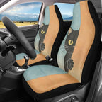 BIGCARJOB Cute Cat Car Seat Cover Set for Front Seat Only, 2 Pack Auto Front Seat Protector Saddle Blanket for Women Car Interior Accessories