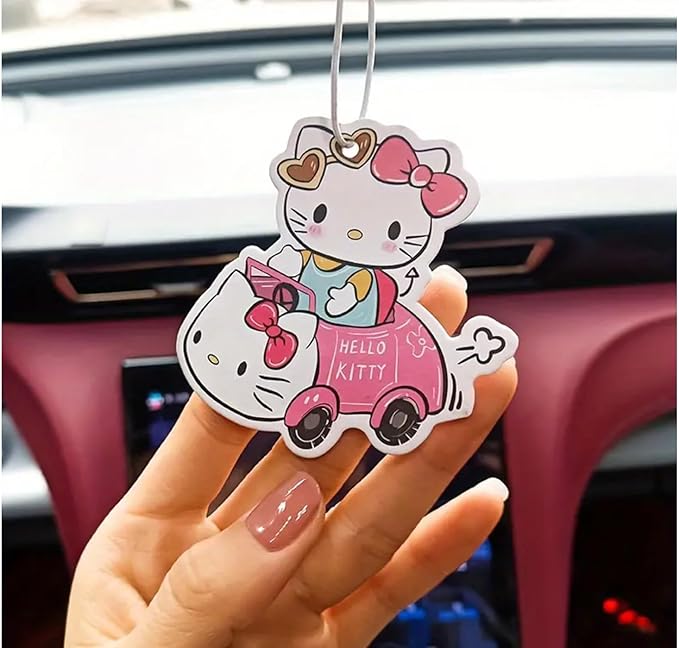4 Pack Cute Car Air Freshener - Hanging Fresheners for Car Interior & Room Decorations, Funny Decor (Strawberry)