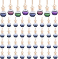 40 Pack Black Hanging Car Air Freshener Diffuser Bottles Empty Glass Perfume Bottles Pendant Diffuser Bottle for Essential Oils Fragrance Aromatherapy Auto Ornaments