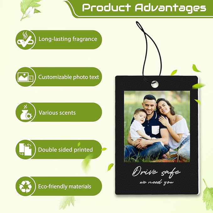Custom Air Fresheners with Picture, Personalized Air Freshener for Cars, Customized Photo Gift with Scents for Family and Lovers