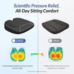 ZIKEE All-Season Car Seat Cushion for Comfortable & Safe Driving, Breathable Seat Cushion for Car with Ventilated Channel & Mesh Cover, Memory Foam for Sciatica, Tailbone & Back Pain Relief, Anti-Slip