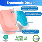 Seat Cushion, Chair Cushions, Office Chair Cushions, Anti-Slip Bottom & Removable Cover Tailbone Pain Relief Cushion, Memory Foam Seat Cushion for Office, Wheelchair, Car (Pink)