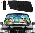 CHILL·TEK Funny Animal Car Windshield Sun Shade Umbrella, Funny Turtles Car Sun Shade Umbrella, Block UV Rays Heat Foldable Windshield Umbrella Sun Visor Protector - Keep Vehicle Cool for Cars SUV