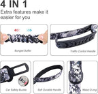 Hotsky Tactical Dog Leash Heavy Duty for Medium Large Dogs that Pull,4-6Ft Strong Bungee Shock Absorbing No Pull Dog Leash with Padded Double Handle and Car Seatbelt,ACU