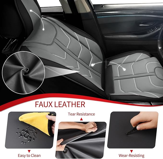 TTX LIGHTING Car Seat Covers fit for Nissan Murano 2011-2026 Full Set: Premium Leather Automotive Seat Cover with Airbag Compatible Waterproof (5 Seats, Black & Gray)