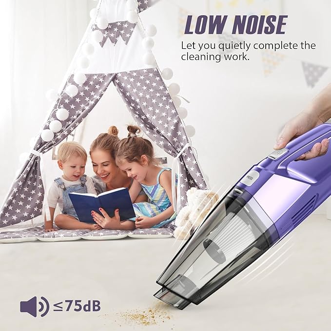 Handheld Vacuum Cordless – Car Vac Portable with 8KPA & Multi Accessories & Low Noise, Lightweight Hand Held Vacuum Cordless Rechargeable for Car/Home/Dust/Pet Hair, Mine Portable Vacuum
