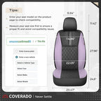 Coverado Car Seat Covers Full Set, Automotive Leather Seat Covers for Car，Universal Fit Front Back Seat Cover, Non-Slip Waterproof Breathable Car Seat Protector