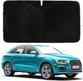 Windshield Sun Shade -Certified 99.87% UVB & 99.02% UVA Car Sun Shade. Award Winning Sunshade - Patented Technology | Compatible for Audi Q3 (2013-2018) | Car Shades by Kinder Fluff