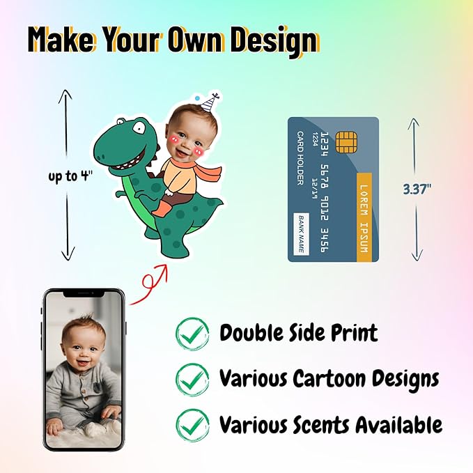 FIMILOVE Custom Air Freshener for Car with Face and Cartoon Body, Personalized Gift for Valentine’s Day Birthday- Ideal for Car Wardrobe Bathroom Hanging Ornaments