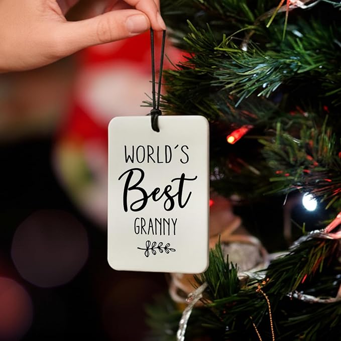 World's Best Granny Grandma Gifts Car Air Freshener Hanging 3 Pack, Christmas Car Accessories Gifts for Grandma Women Holiday, Rustic Scent Card Lavender for Closet Drawer Bathroom Decor