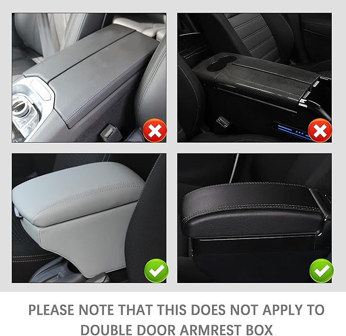 Patchwork Leather Center Console Covers for Cars,Upgraded Arm Rest Cover for Car with Side Storage Pocket for Car Seat Organizer,Middle Console Cover Stylish Car Decoration (Red)