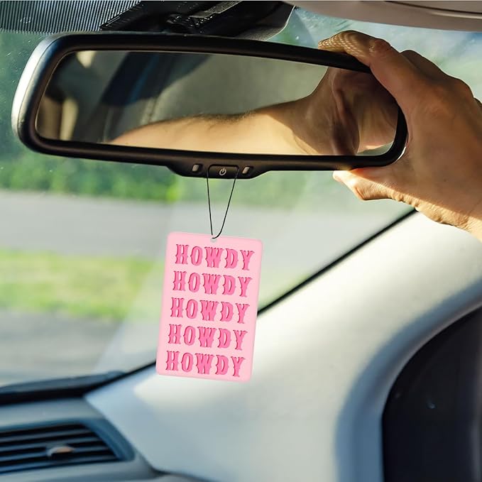 Hot Pink Western Cowgirl Lavender Car Air Freshener 4 Pcs, Preppy Cowgirl Boots Disco Ball Air Freshener Hanging Decor for Cars Closet Drawer Books, Cute Accessories Gifts for Women Girls