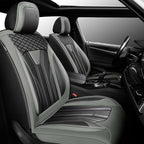 Fit Prius Car Seat Covers for Toyota Prius 2001-2025 2026 -Premium Leather, Waterproof Stain-Resistant, Breathable，All-Weather Seat Cushion Protecto & Airbag Compatible, 2 Front Seat Gray
