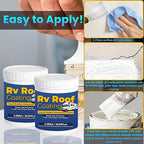 0.52Gal/69.28Fl.oz Liquid Rubber Rv Roof Coating White Waterproof Sealant Camper Roof Repair Solar Reflective Wooden Brush Putty Knife Nitrile Gloves Paint Roller Drywall Repair Tape