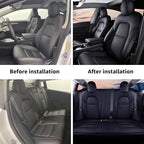 AOMSAZTO Car Seat Cover Fit for Tesla Model 3 2017 2018 2019 2020 2021 2022 2023 - Seat Covers Full Set Customized Black