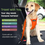 Dog Seat Belt, Safety Vest Dog Car Harness with Adjustable Buckle Dog Seat Belt for Vehicle Nylon Pet Safety Seat Belts Heavy Duty(L, Orange)