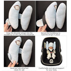 Adjustable Baby Head Neck Support Pillow,Baby Travel Pillow Cushion for Car Seat,Stroller Headrest Pillow for Infants,Head and Neck Support Pillow for Pushchair,Blue