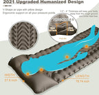 MEETPEAK Camping Pad, Foot Press Inflatable Sleeping Pad Extra Thick Lightweight Camping Sleeping Mat Ultralight Compact Waterproof Air Mattress for Outdoor Hiking Hammock Backpacking Sleeping Bag