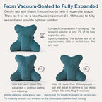 Lumbar Support Pillow (Pat. Pend) for Car Seat, Office Chair, Couch & Recliner, Ergonomic Back Support for Chair, Lower Back Pain Relief, with Adjustable Strap to Stay in Place, Slate Blue