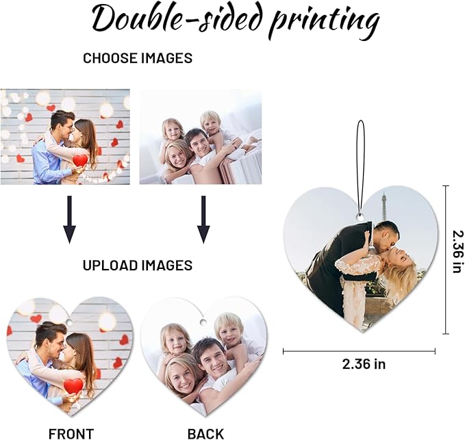 5pcs Custom Air Fresheners with Picture - Personalized Double Sided Photo Text Air Freshener for Car Wardrobe Bathroom Hanging Ornaments