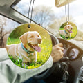 Personalized Photo Car Hanging Decor Accessories, Double-Sided Custom Picture Car Air Freshener Ornament, Car Charms for Rear View Mirror (Round)