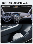 Proadsy 2026 Upgrade Windshield Sun Shade Custom Fit 2013-2018 Santa Foldable Front Sunshade Protector Sun Visor Blocks UV Rays Keep Car Cooler