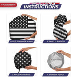 Autoamerics 1-Piece Windshield Sun Shade B&W American Flag USA Patriotic Design - Foldable Car Front Window Sunshade for Most Sedans SUV Truck - Blocks Max UV Rays and Keeps Your Vehicle Cool - Small