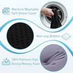 BlissTrends Seat Cushion,5.2in Thick Memory Foam Cushions for Office Chair, Car Seat, Airplane, Relieving Pressure Tailbone Sciatica Back Pain for Long Sitting Office Workers, Car Drivers Black