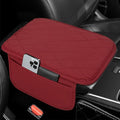 Leopard Cheetah Print African Animal Hunting Auto Center Console Armrest Pad, Car Center Console Cover, Auto Accessories Soft Comfort Armrest Cover Cushion Mat for Most Cars (Wine Red-K3)