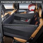 Large Dog Car Seat,Back Seat Extender for Dogs,Waterproof Medium Dog Seat Cover for Backseat, Pet Bed for Car Hammock(Black-L)