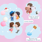 4 Piece Cute Car Air Freshener Vent Clip Lovely Couple Car Accessories couple design Perfume Clip Essential Oil Diffuser Interior with Fragrance Tablet for Air Vent Freshener(Cute Style)