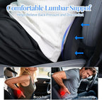 Lumbar Support Pillow for Car, Memory Foam Back Cushion Provides Lumbar Support to Relieve Back Pain, Ideal for Driving Cars and Office Chairs as a Back Support Pillow (Black)