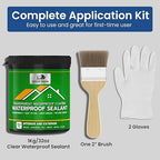 Clear Waterproof Sealant – Water-Based Transparent Waterproof Coating Acrylic Paste for Leakage for Roofs, Walls, Windows, Bathroom, Wood, Concrete, Tile, Metal, Indoor & Outdoor, Non-Toxic, 35oz, 1KG